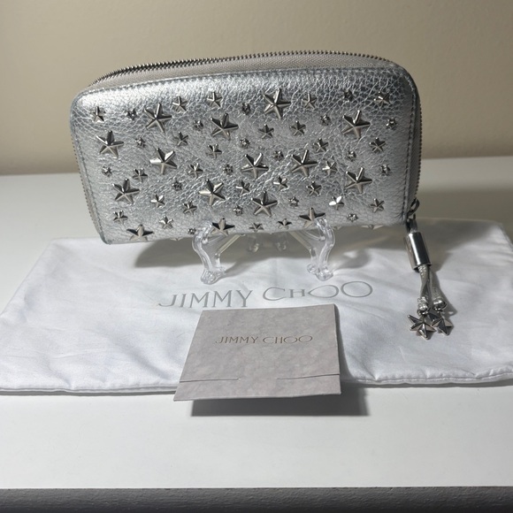 Jimmy Choo Handbags - Jimmy Choo Silver Star-Studded Wallet